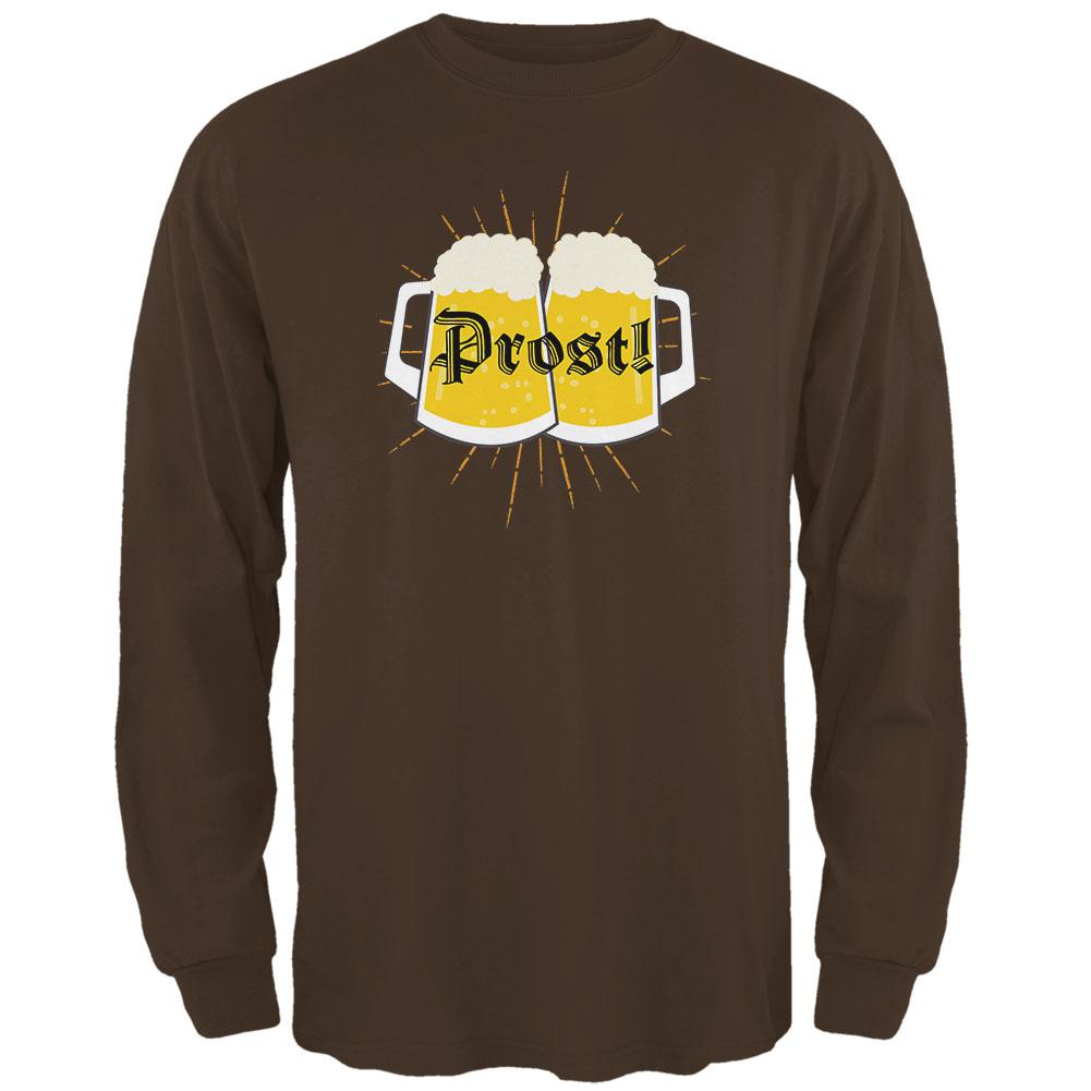 Oktoberfest Prost Cheers German Beer Mens Long Sleeve T Shirt Men's Long Sleeves Old Glory 2XL Brown 