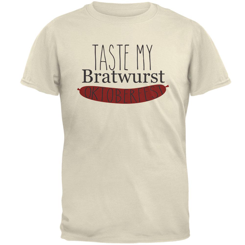 Oktoberfest Taste My Bratwurst German Mens T Shirt Men's T-Shirts Old Glory 2XL Natural 