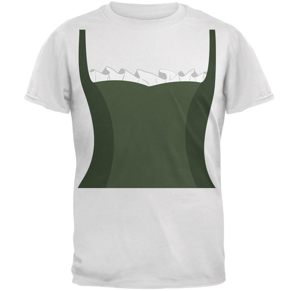 Halloween Renaissance Maiden Costume Green Mens T Shirt Men's T-Shirts Old Glory 2XL White 