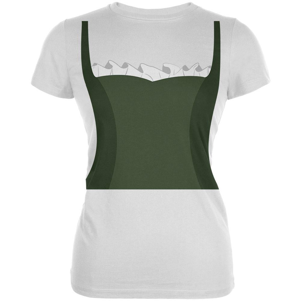 Halloween Renaissance Maiden Costume Green Juniors Soft T Shirt Juniors T-Shirts Old Glory 2XL White 