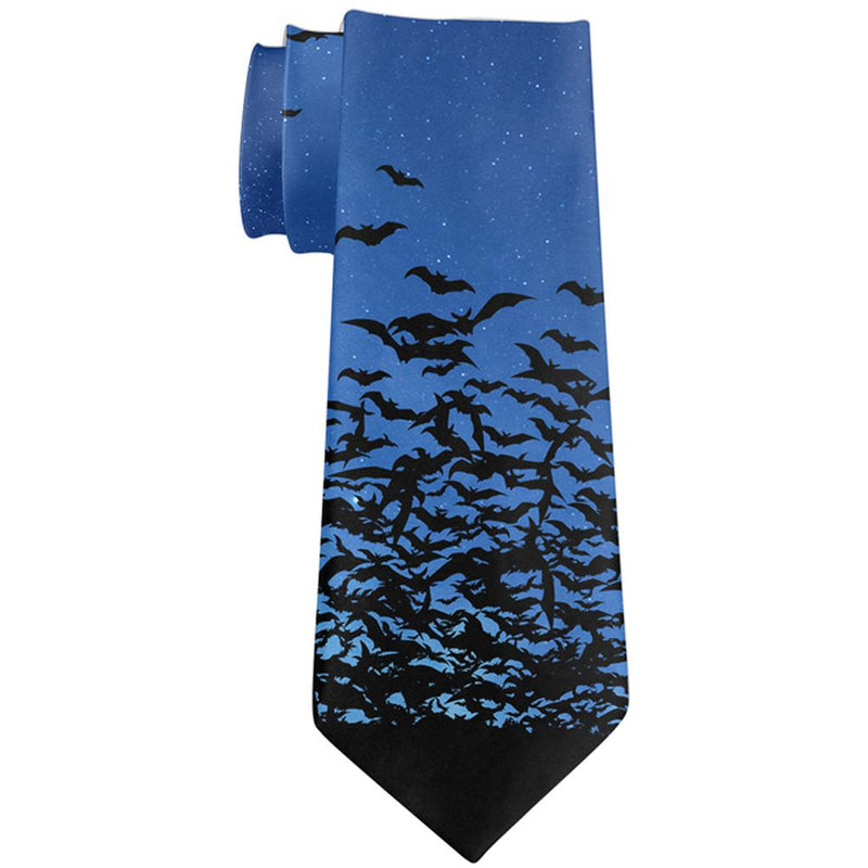 Halloween Bats Flying in the Night Sky All Over Neck Tie Men's Neck Ties Old Glory   