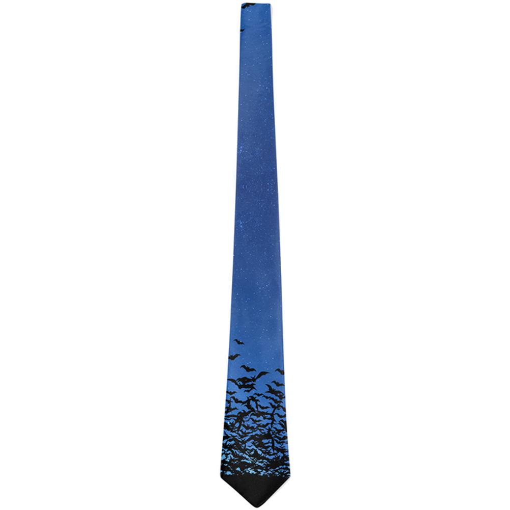 Halloween Bats Flying in the Night Sky All Over Neck Tie Men's Neck Ties Old Glory OS Multi 