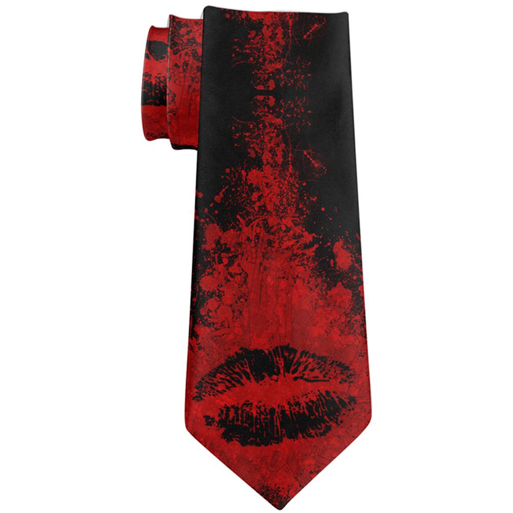 Halloween Bloody Kiss All Over Neck Tie Men's Neck Ties Old Glory   