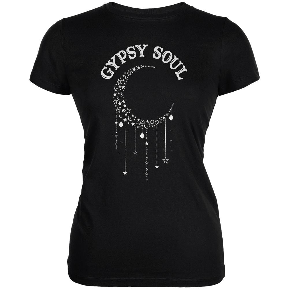 Halloween Gypsy Soul Crescent Moon Juniors Soft T Shirt Juniors T-Shirts Old Glory 2XL Black 