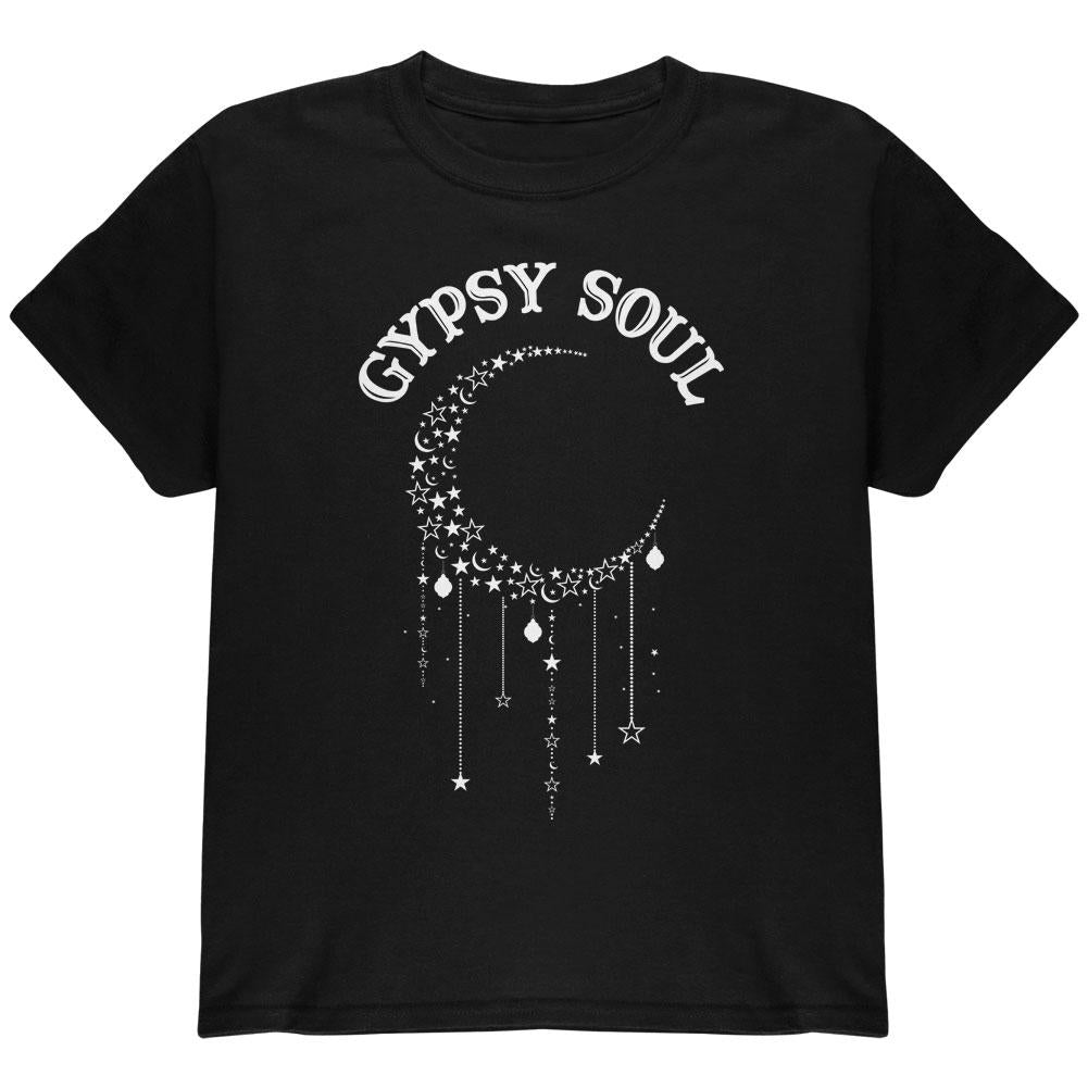 Halloween Gypsy Soul Crescent Moon Youth T Shirt Youth T-Shirts Old Glory LG Black 