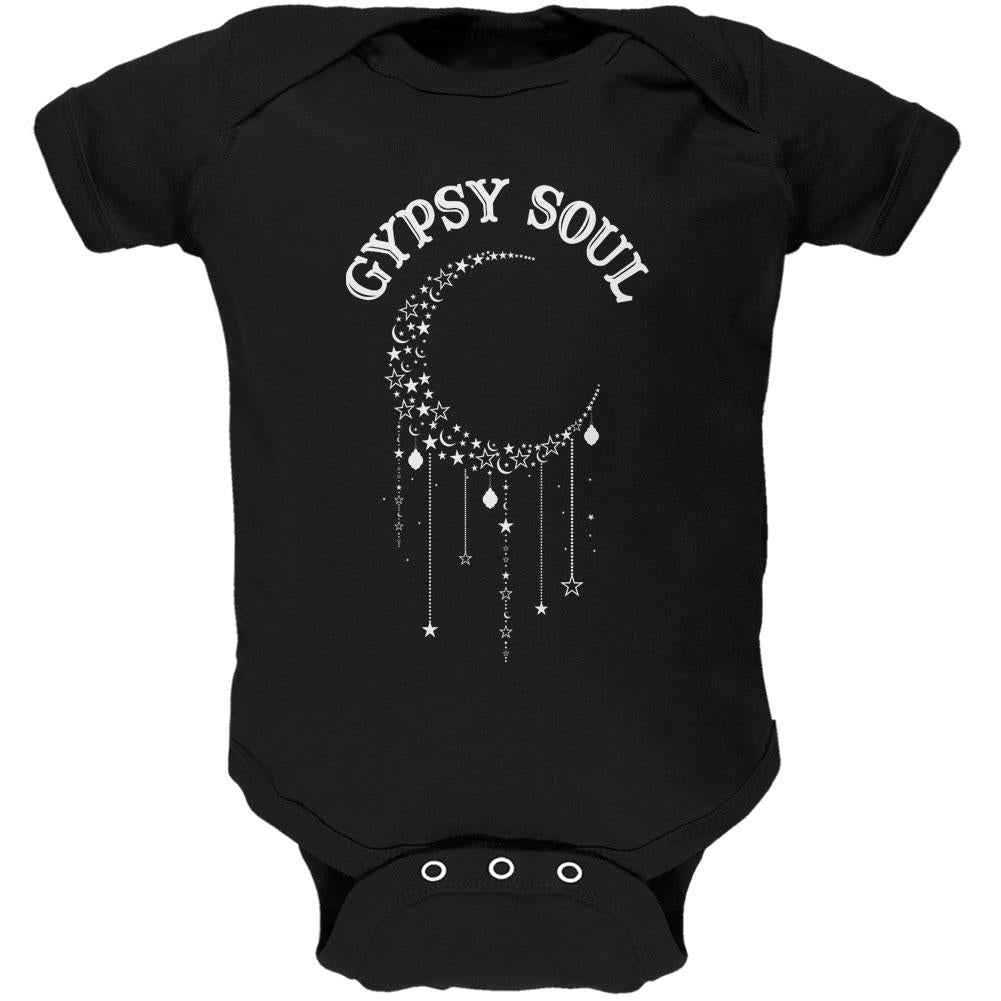 Halloween Gypsy Soul Crescent Moon Soft Baby One Piece Baby One Piece Old Glory 12MO Black 