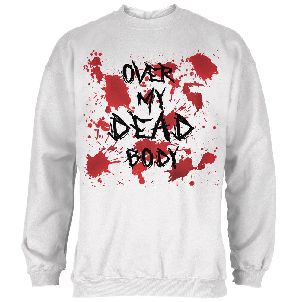 Halloween Over My Dead Body Blood Splatter Mens Sweatshirt Men's Sweatshirts Old Glory 2XL White 