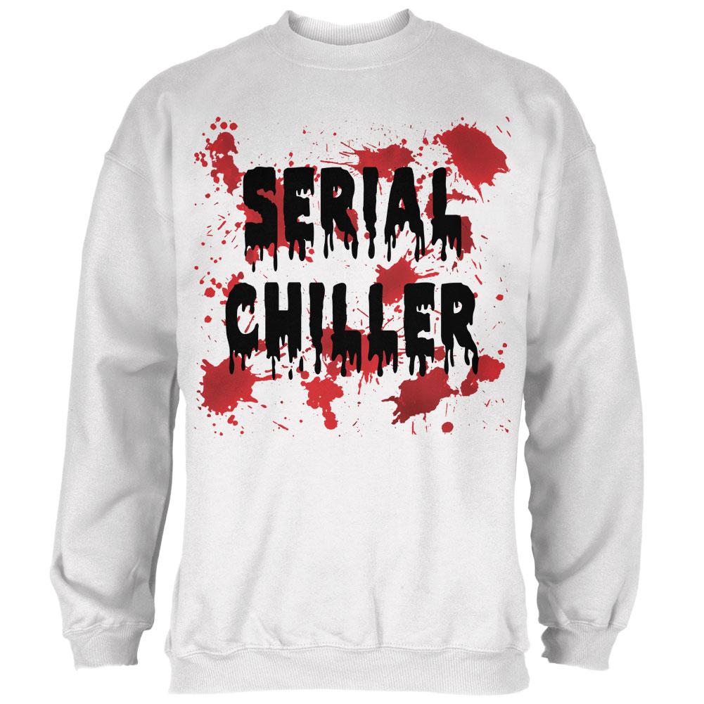 Halloween Serial Chiller Blood Splatter Mens Sweatshirt Men's Sweatshirts Old Glory 2XL White 