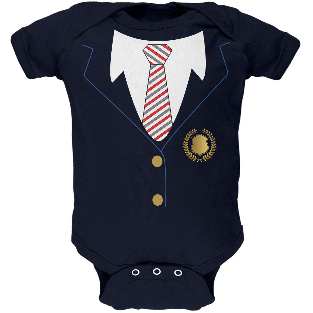 Halloween American School Girl Costume Soft Baby One Piece Baby One Piece Old Glory 0-3M Navy 