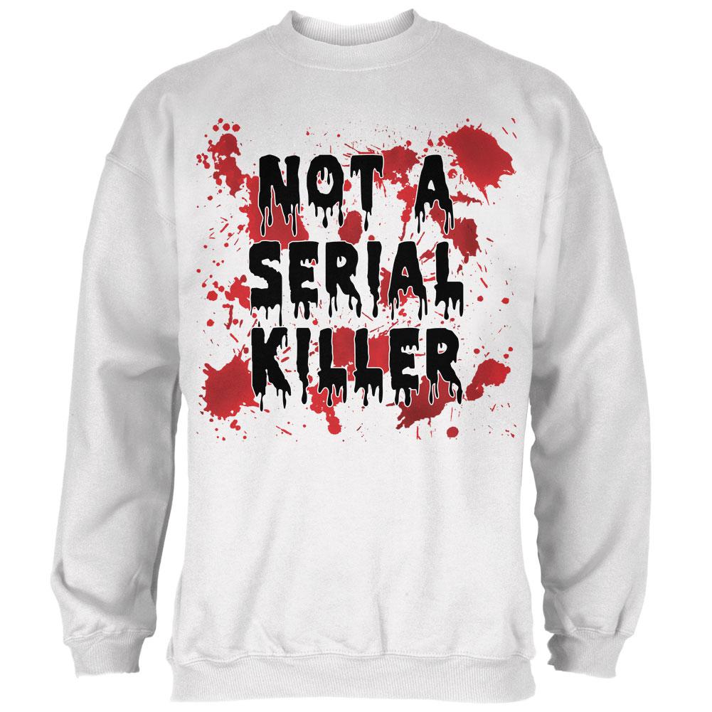 Halloween Not a Serial Killer Blood Splatter Mens Sweatshirt Men's Sweatshirts Old Glory 2XL White 