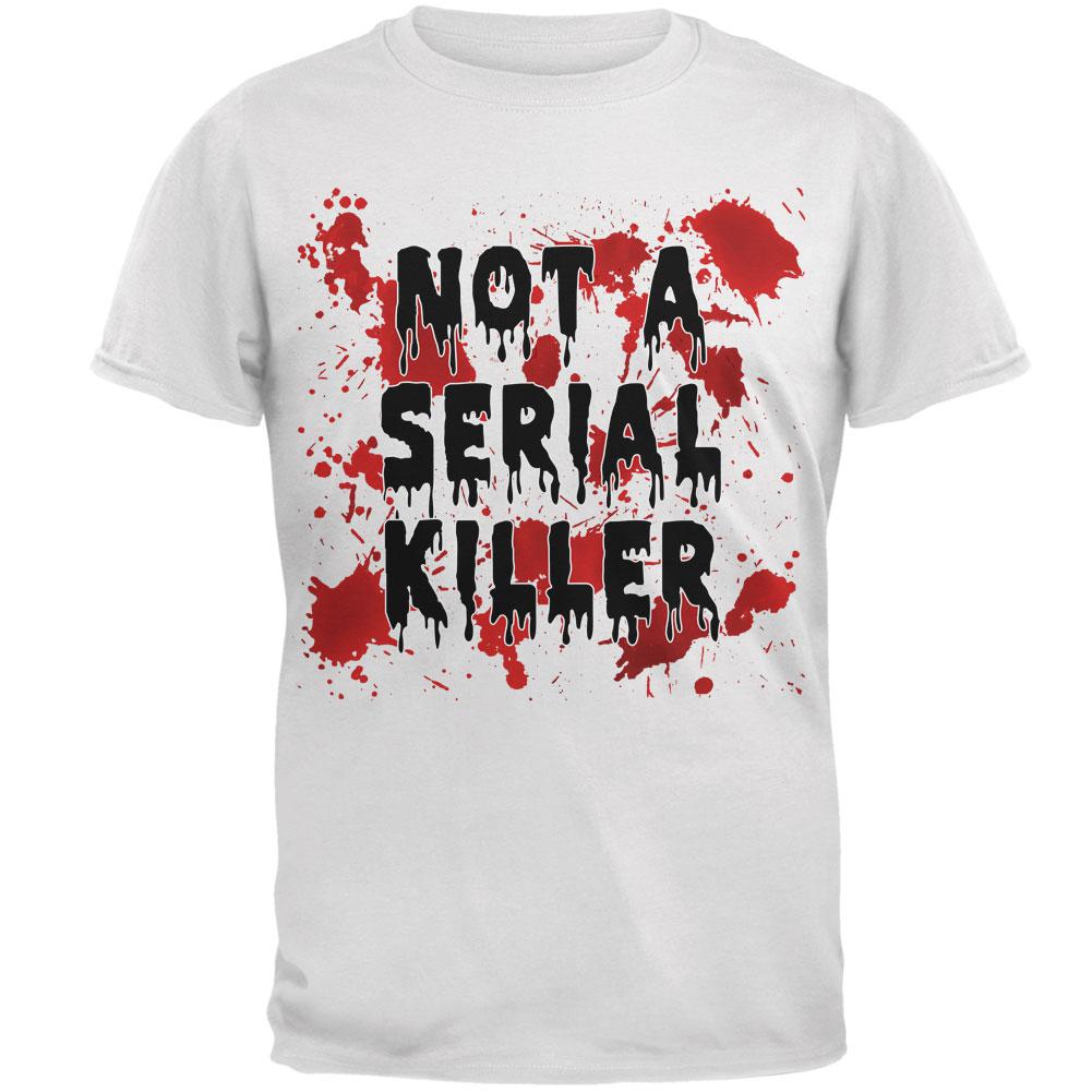 Halloween Not a Serial Killer Blood Splatter Mens T Shirt Men's T-Shirts Old Glory 2XL White 