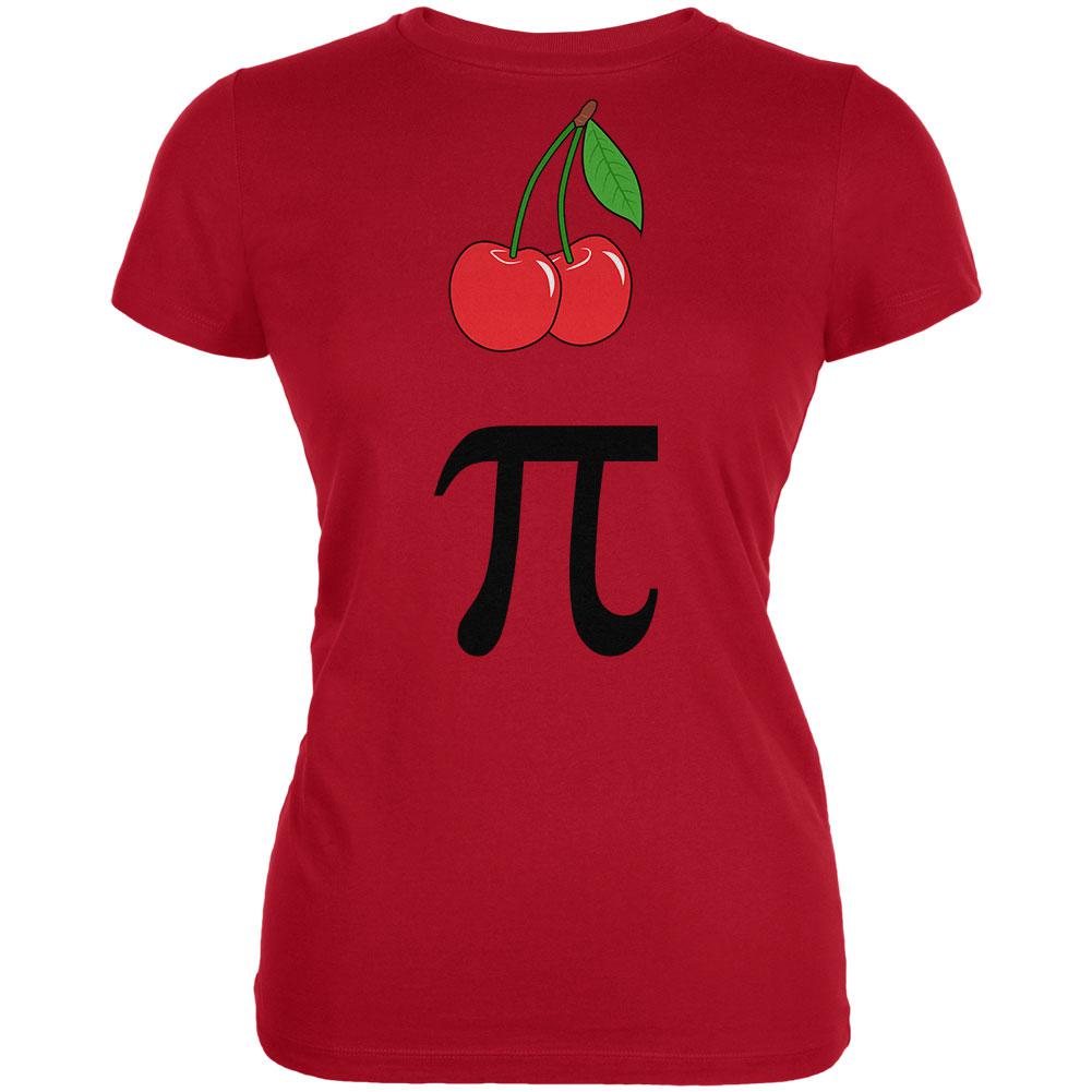 Halloween Math Pi Costume Cherry Day Juniors Soft T Shirt Juniors T-Shirts Old Glory 2XL Red 