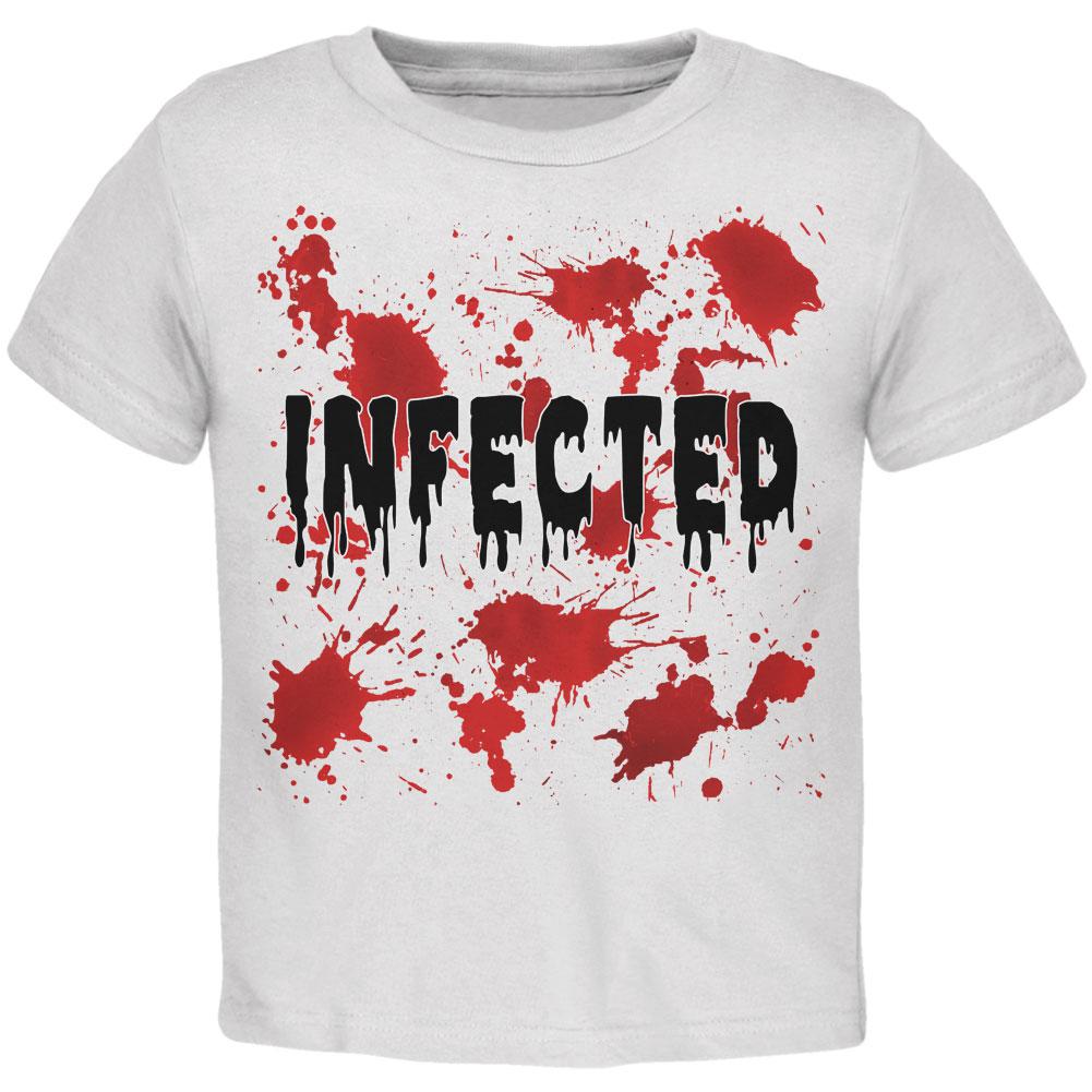 Halloween Infected Blood Splatter Toddler T Shirt Toddler T-Shirts Old Glory 2T White 