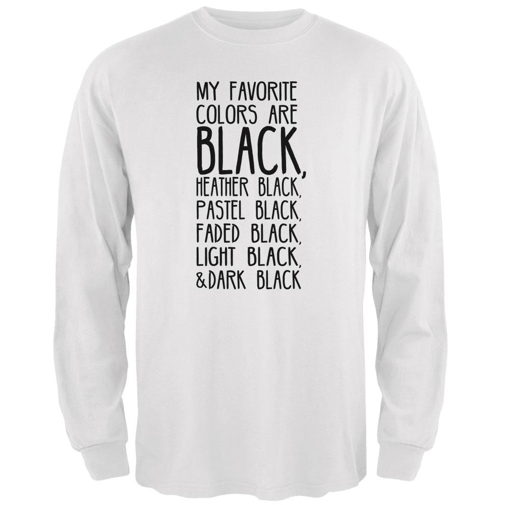 Halloween My Favorite Colors are Black Mens Long Sleeve T Shirt Men's Long Sleeves Old Glory 2XL White 