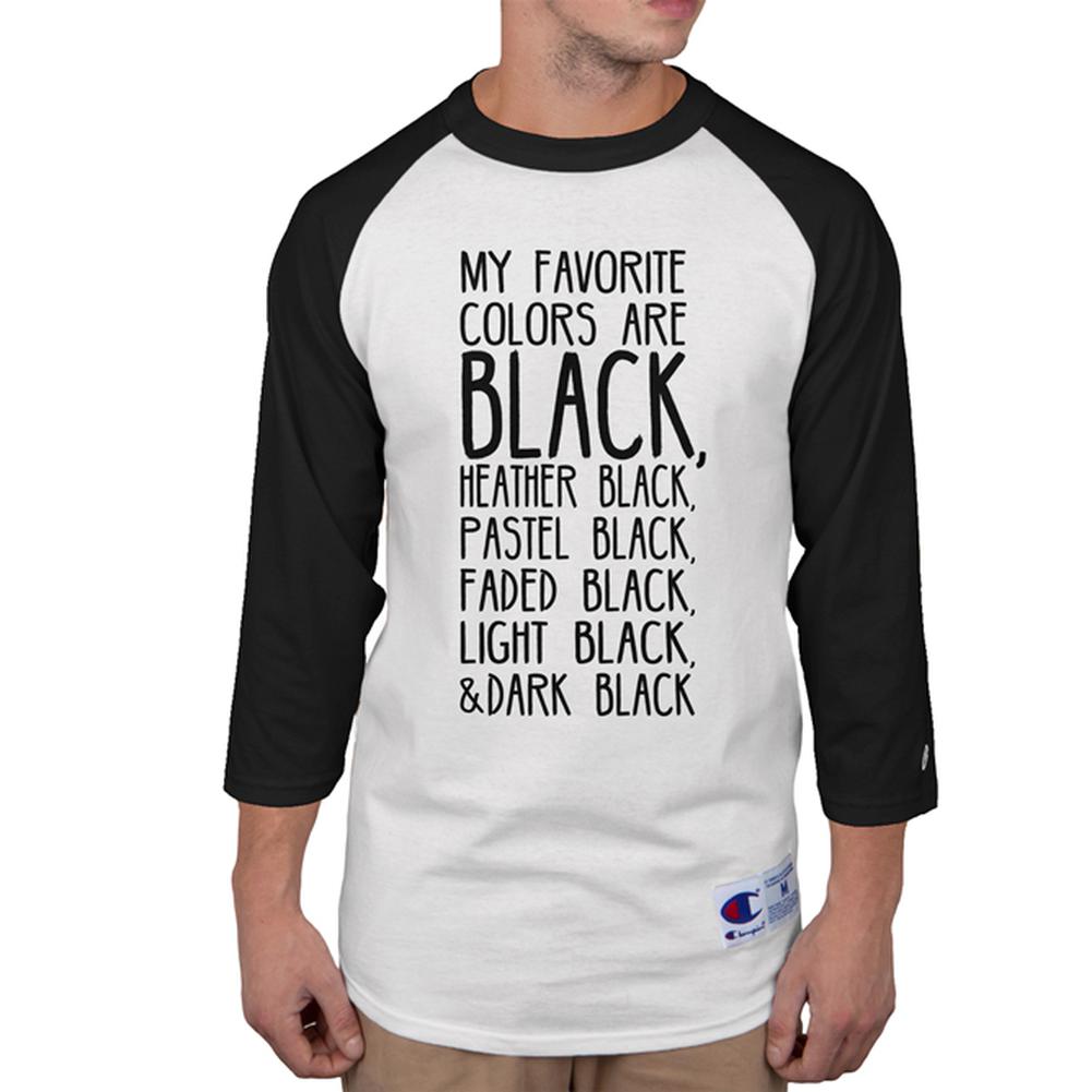 Halloween My Favorite Colors are Black Mens Long Sleeve Raglan T Shirt Men's Long Sleeves Old Glory 2XL White-Black 