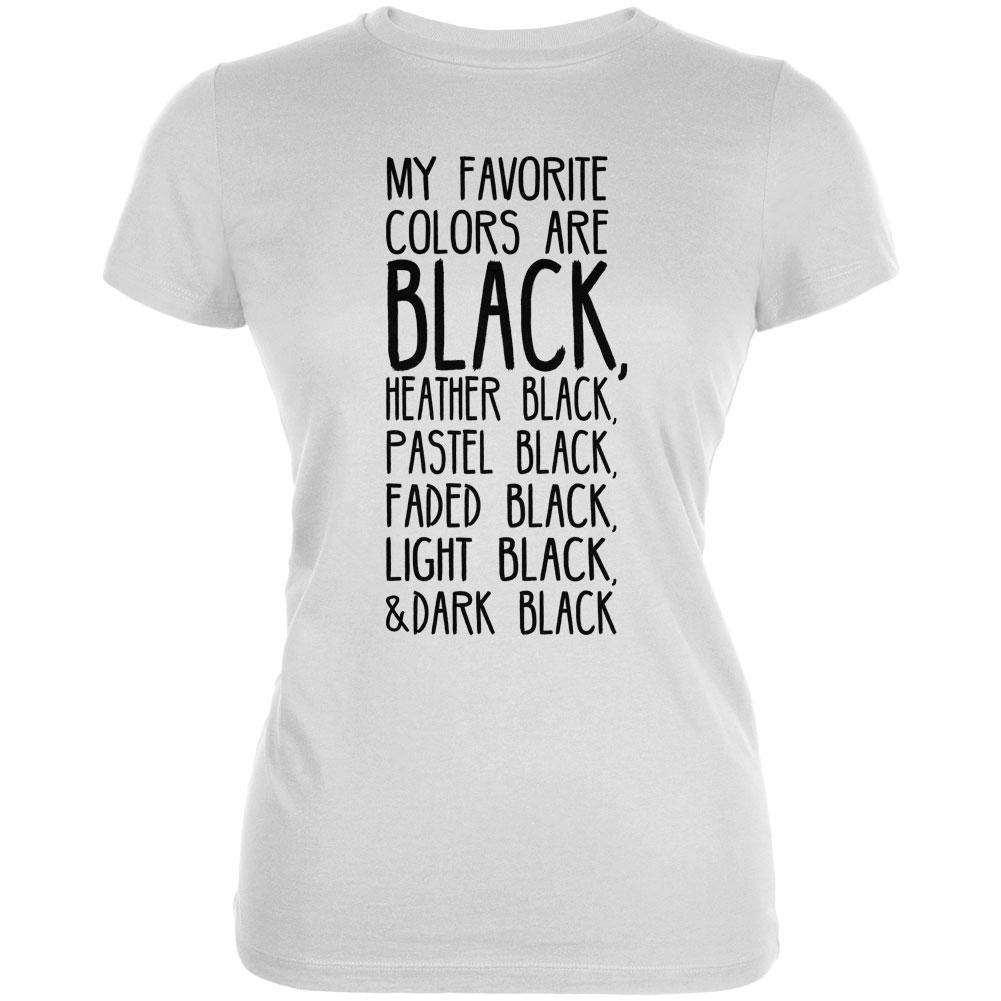 Halloween My Favorite Colors are Black Juniors Soft T Shirt Juniors T-Shirts Old Glory 2XL White 