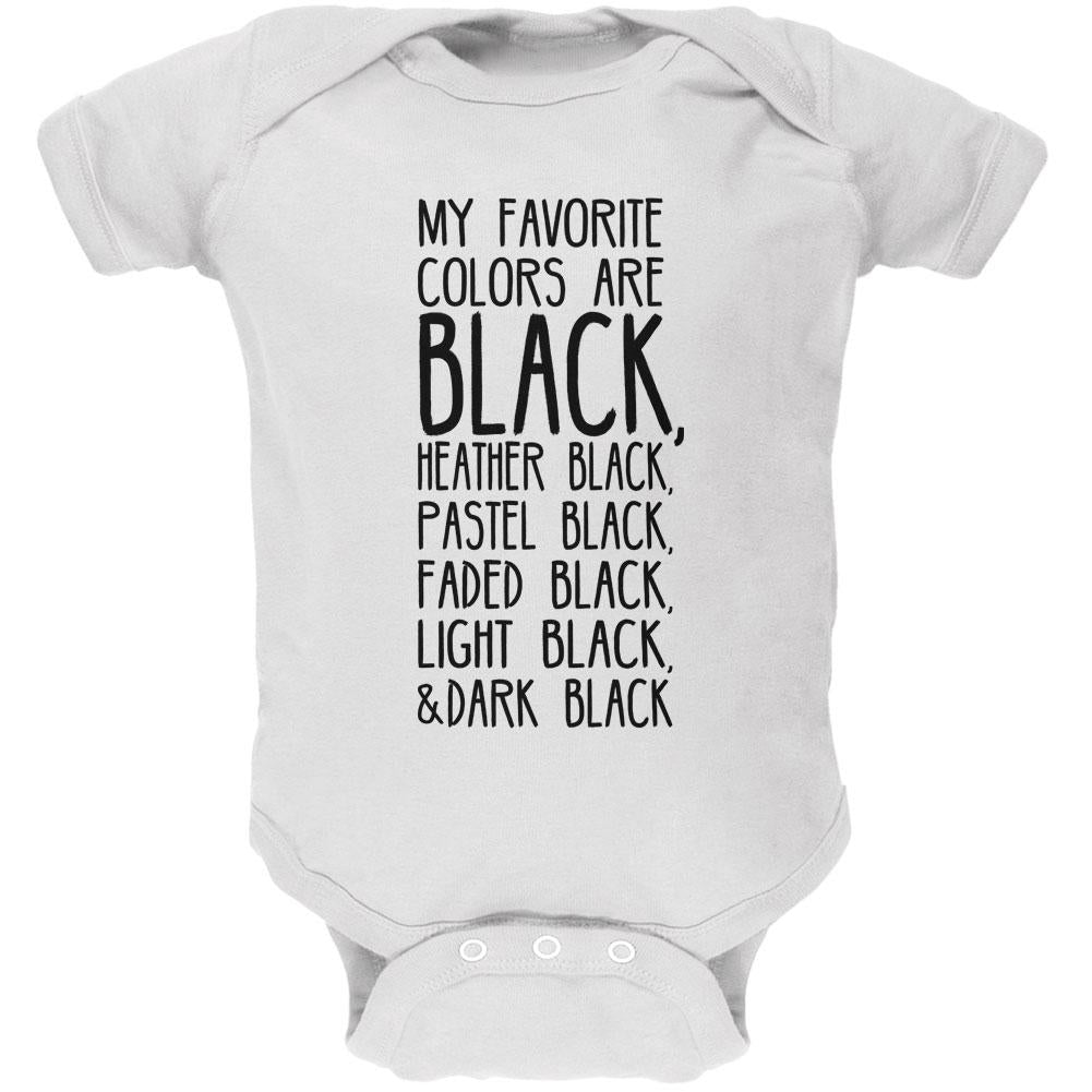 Halloween My Favorite Colors are Black Soft Baby One Piece Baby One Piece Old Glory 12MO White 