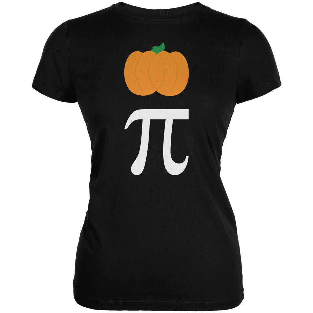 Halloween Math Pi Costume Pumpkin Day Juniors Soft T Shirt Juniors T-Shirts Old Glory 2XL Black 