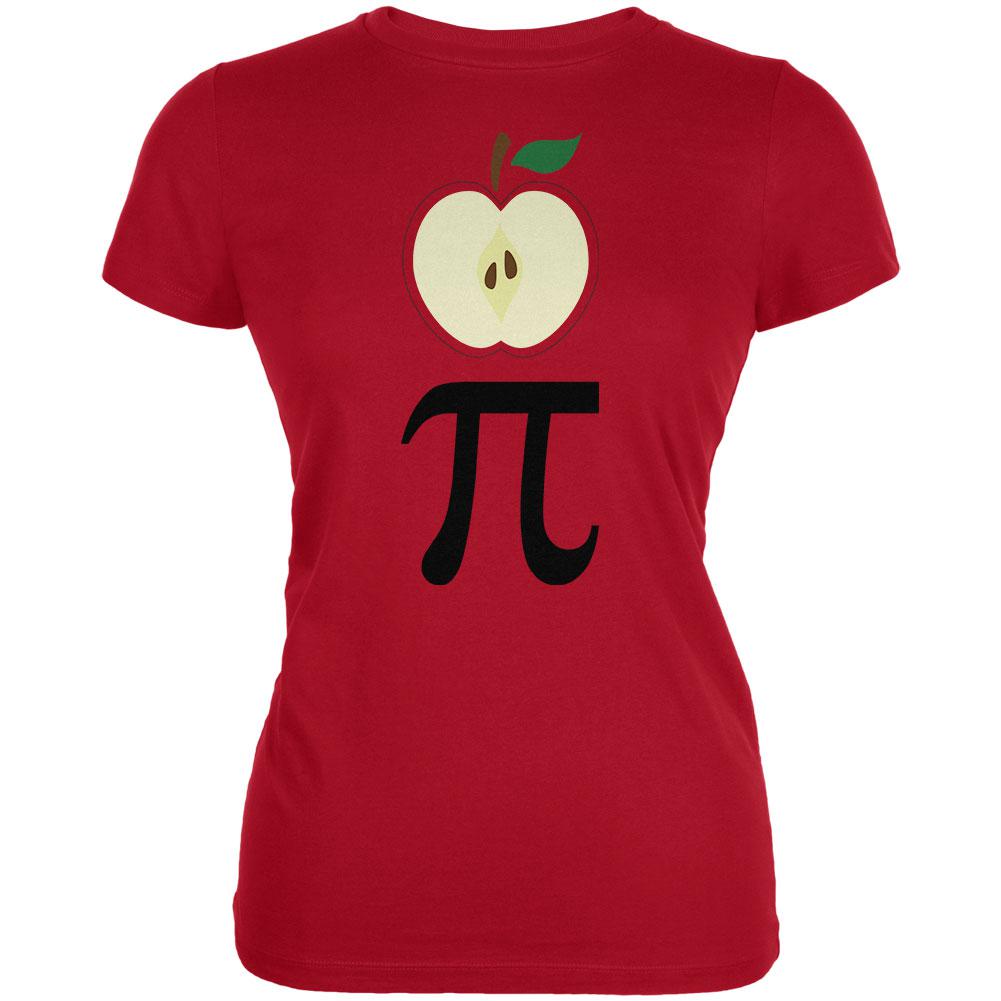 Halloween Math Pi Costume Apple Day Juniors Soft T Shirt Juniors T-Shirts Old Glory 2XL Red 