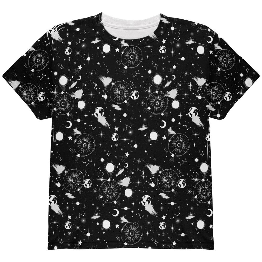 Halloween Galaxy Astronomy Pattern All Over Youth T Shirt Youth T-Shirts Old Glory LG Multi 