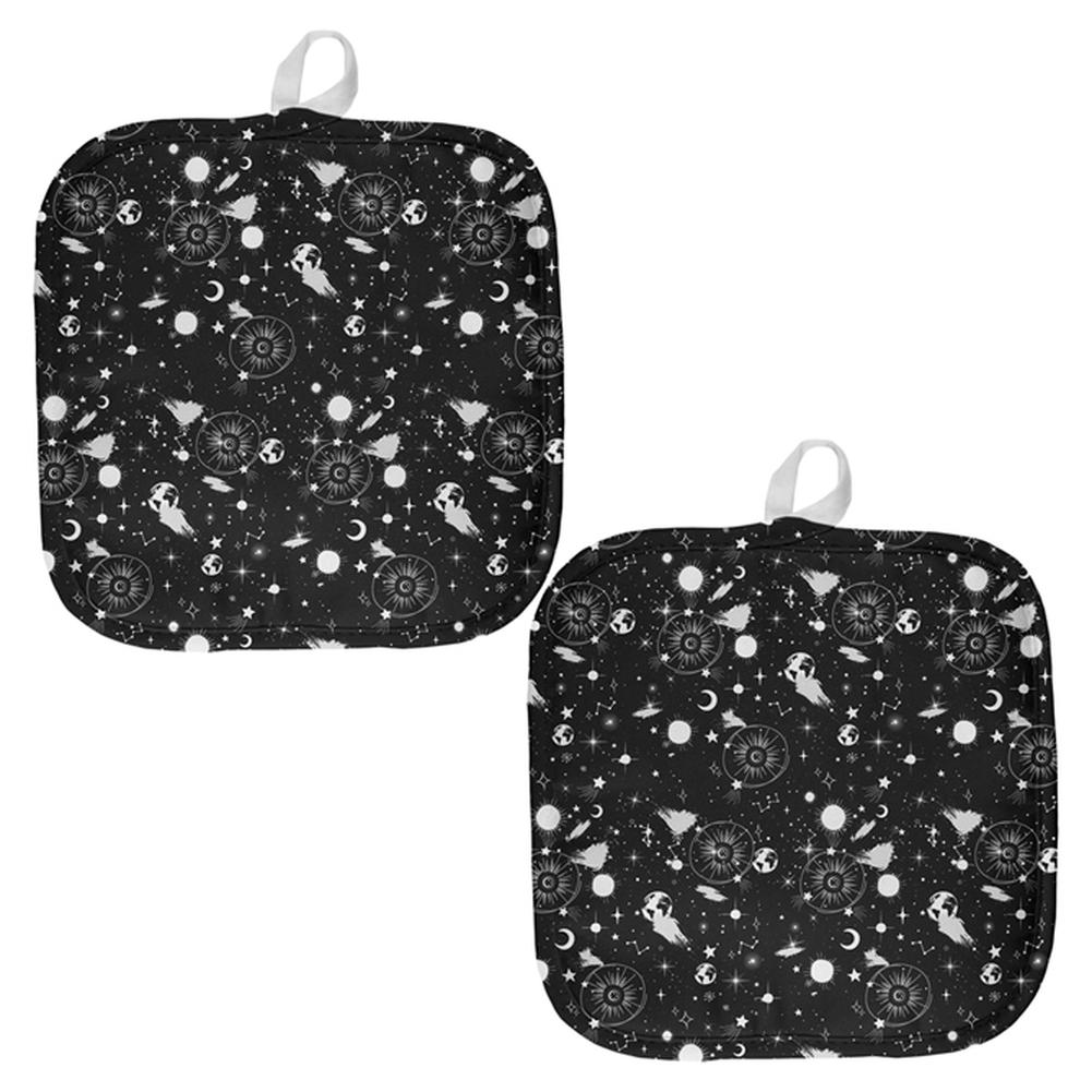 Halloween Galaxy Astronomy Pattern All Over Pot Holder (Set of 2) Pot Holders Old Glory OS Multi 