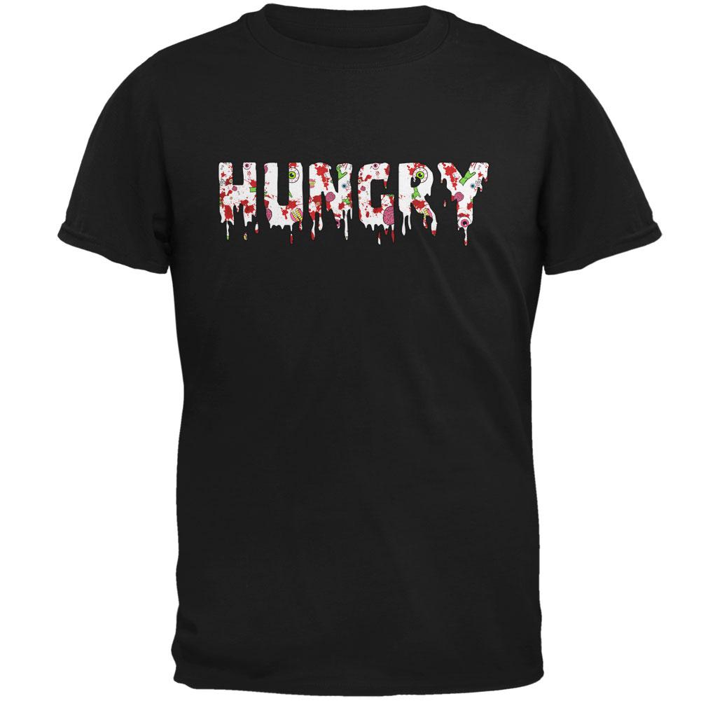 Halloween Hungry Zombie Pattern Mens T Shirt Men's T-Shirts Old Glory 2XL Black 