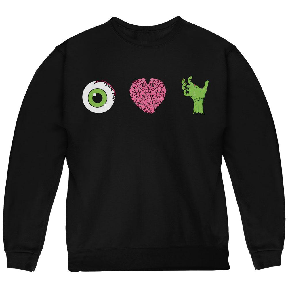 Halloween Eye Heart Zombies Youth Sweatshirt Youth Sweatshirts Old Glory LG Black 