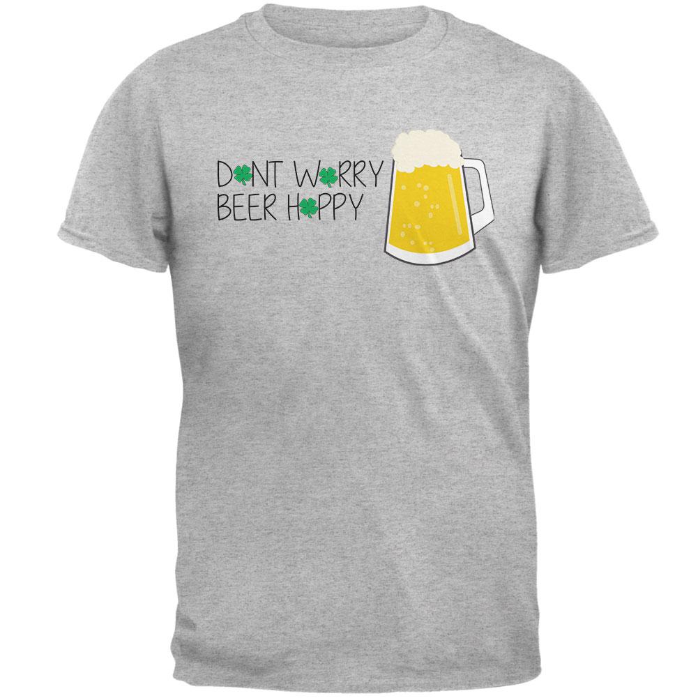 St. Patrick's Day Don't Worry Beer Hoppy Mens T Shirt Men's T-Shirts Old Glory 2XL Heather 