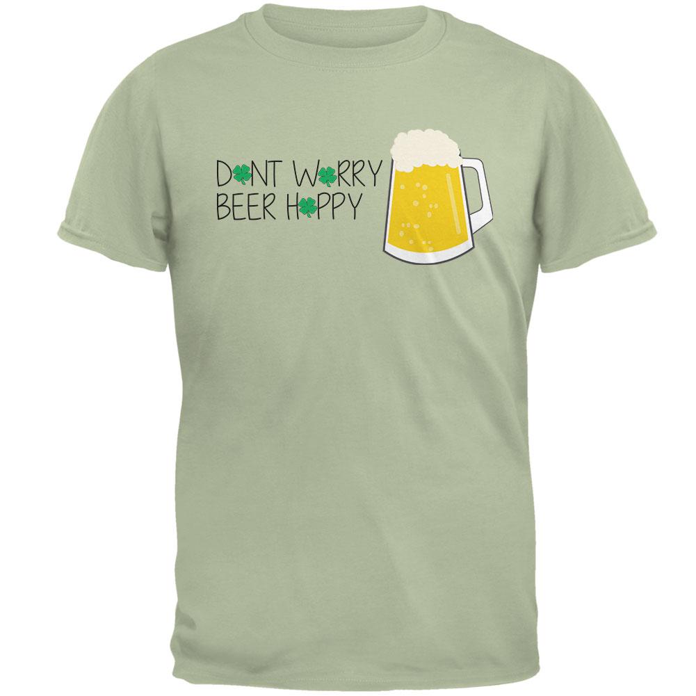 St. Patrick's Day Don't Worry Beer Hoppy Mens T Shirt Men's T-Shirts Old Glory 2XL Serene Green 