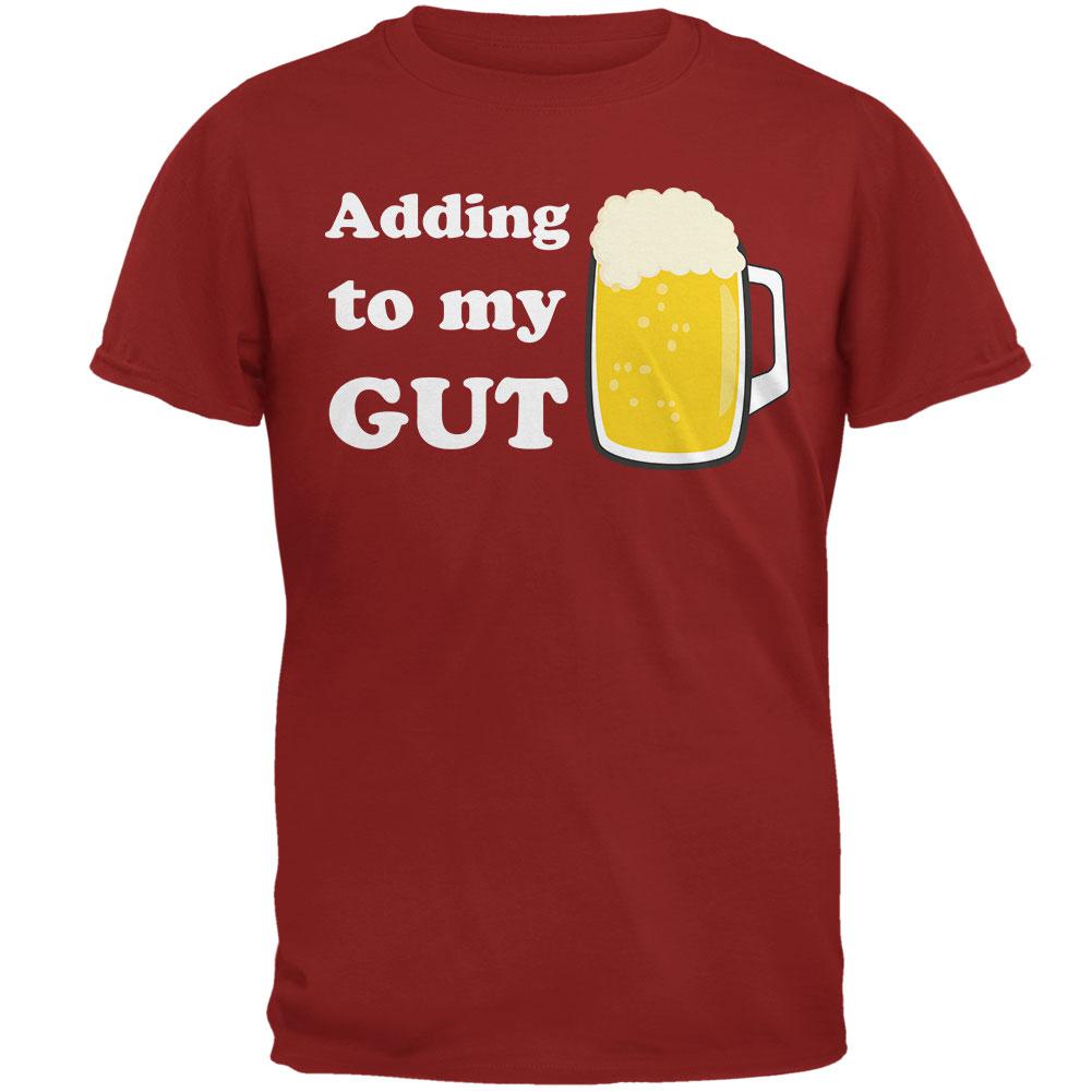 St. Patrick's Day Adding To My Gut Beer Mens T Shirt Men's T-Shirts Old Glory 2XL Cardinal Red 