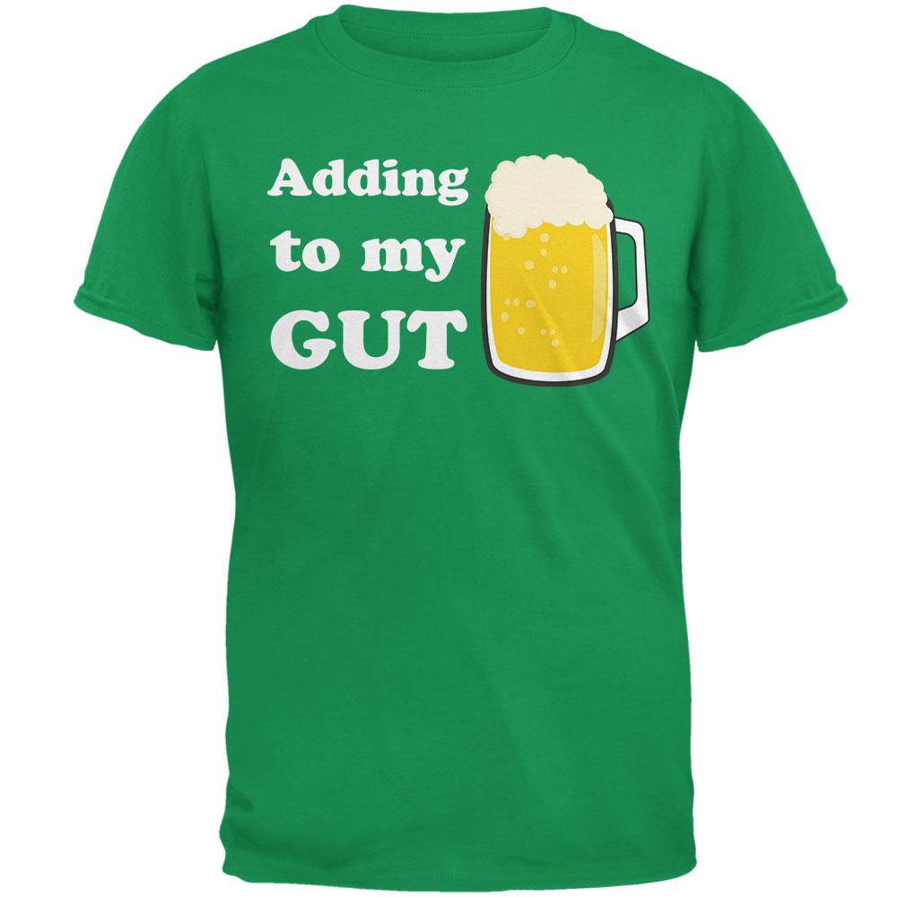 St. Patrick's Day Adding To My Gut Beer Mens T Shirt Men's T-Shirts Old Glory 2XL Irish Green 