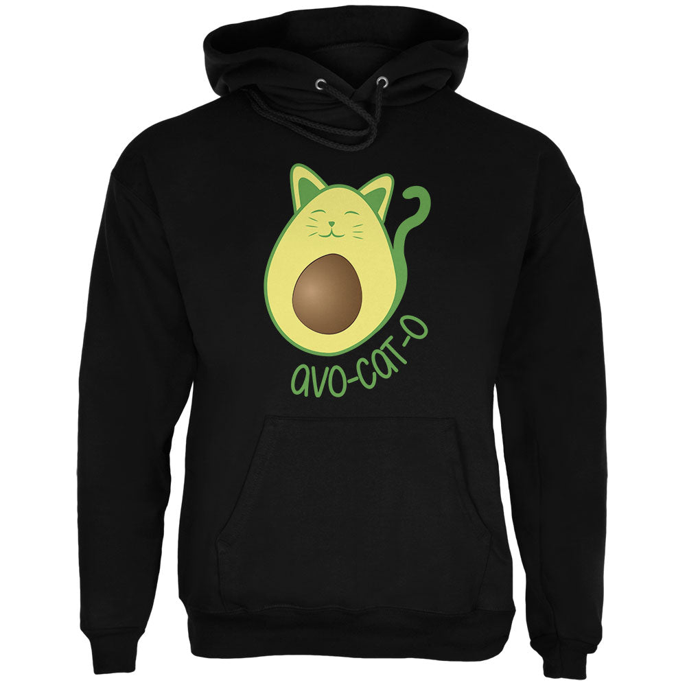 Avocado Cat Avocato Mens Hoodie Men's Hoodies Old Glory 2XL Black 