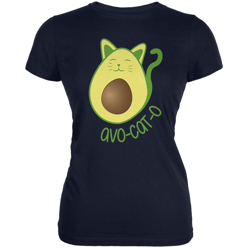 Avocado Cat Avocato Juniors Soft T Shirt Juniors T-Shirts Old Glory 2XL Navy 