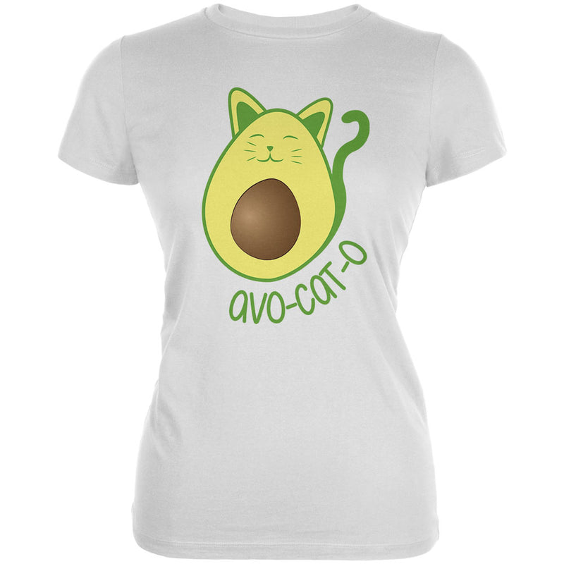 Avocado Cat Avocato Juniors Soft T Shirt Juniors T-Shirts Old Glory 2XL White 