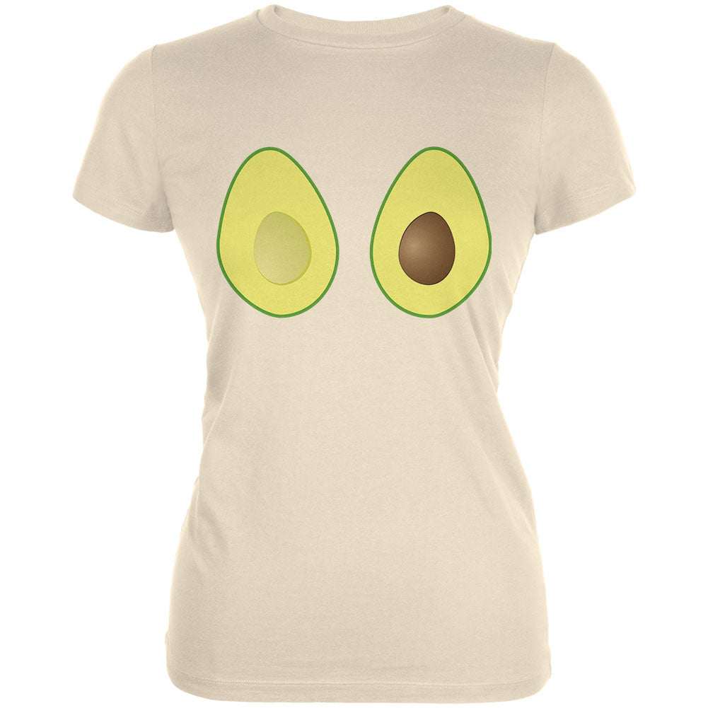 Avocado Boobs Juniors Soft T Shirt Juniors T-Shirts Old Glory LG Cream 