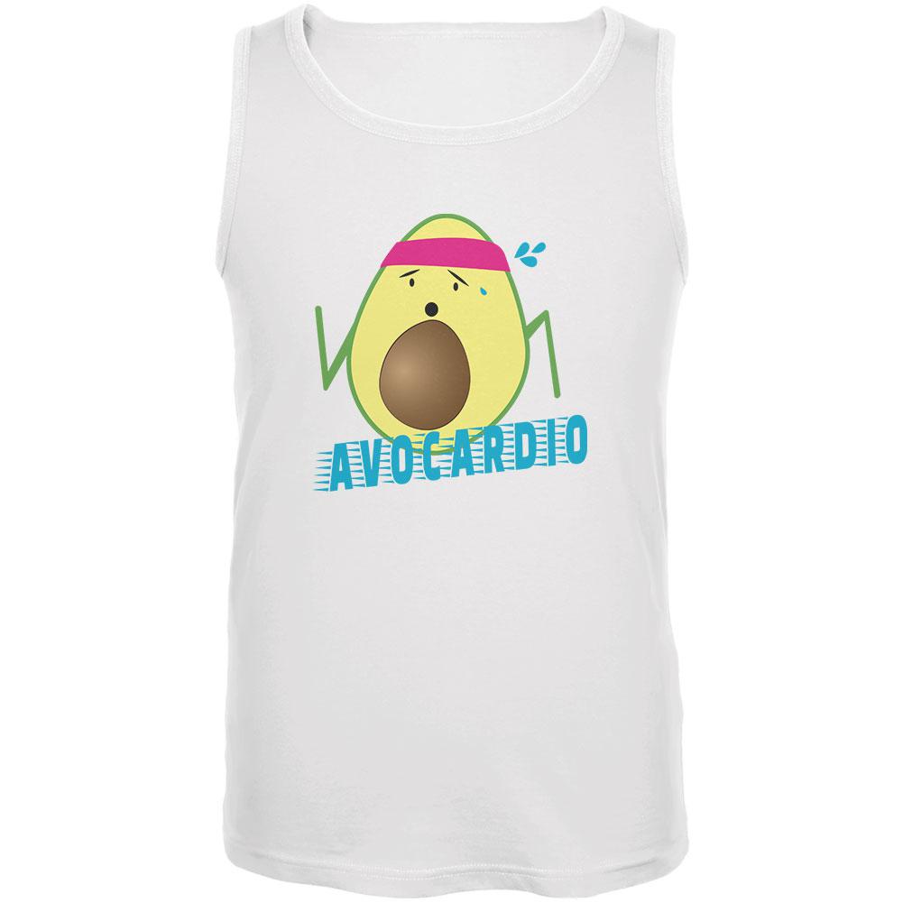 Avocado Cardio Avocardio Mens Tank Top Men's Tank Tops Old Glory 2XL White 