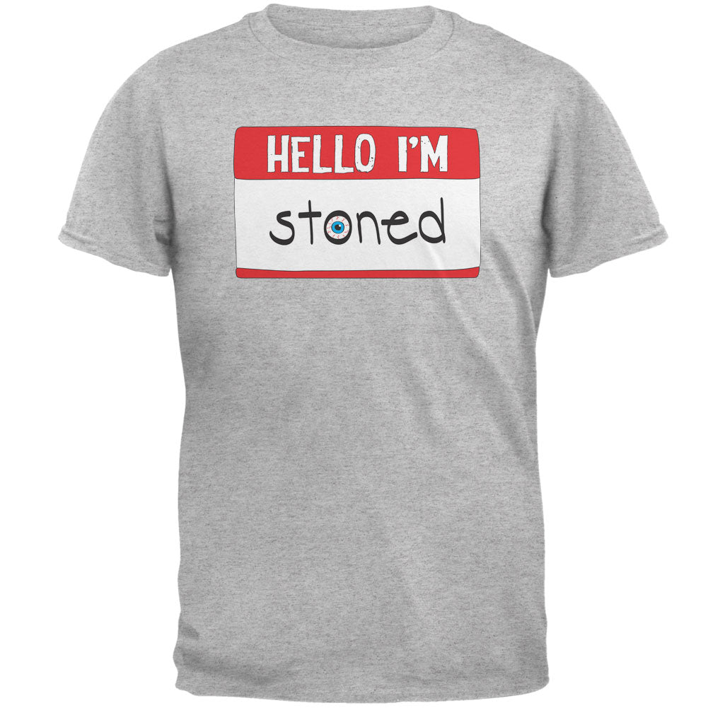 Halloween Hello I'm Stoned Mens T Shirt Men's T-Shirts Old Glory 2XL Heather 