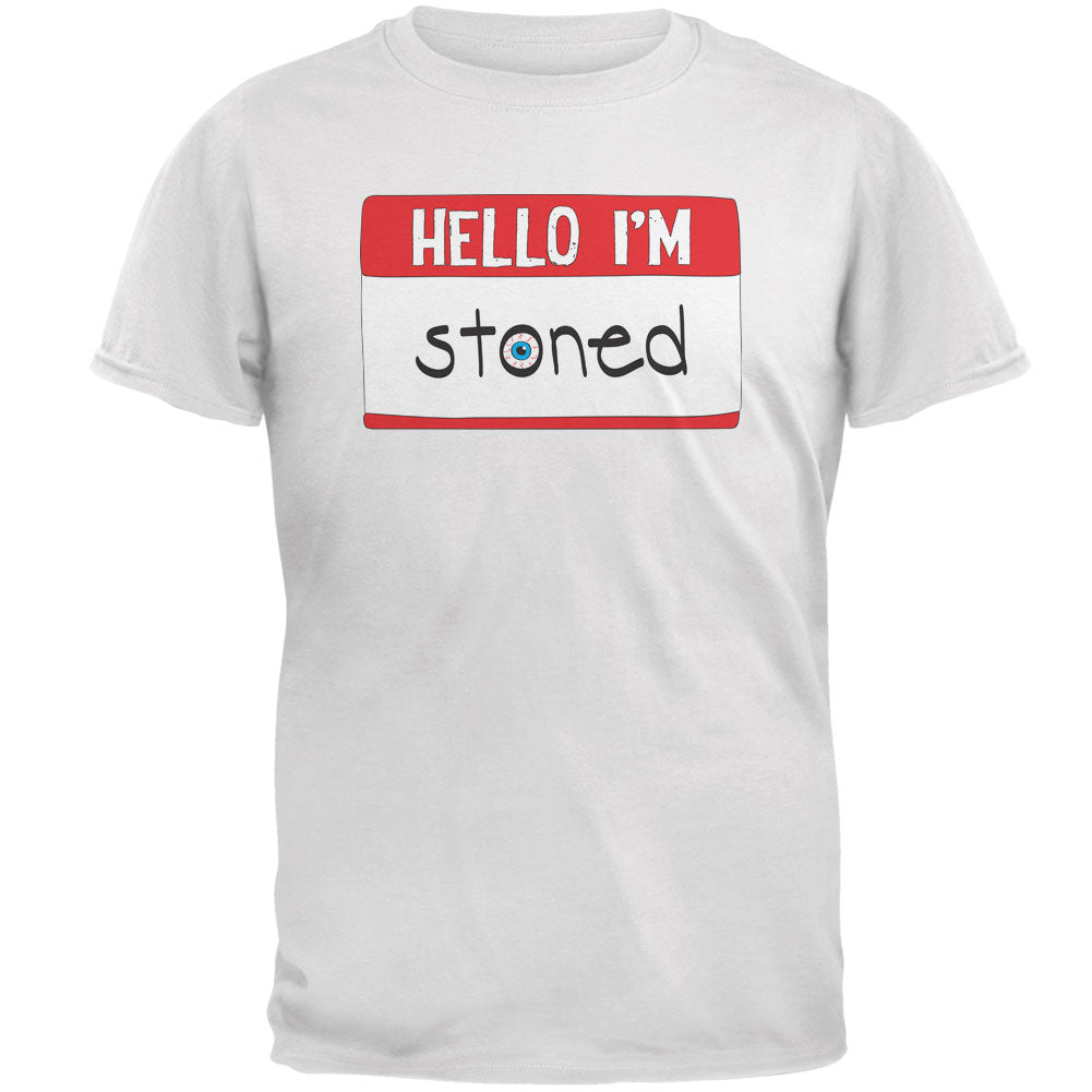 Halloween Hello I'm Stoned Mens T Shirt Men's T-Shirts Old Glory 2XL White 