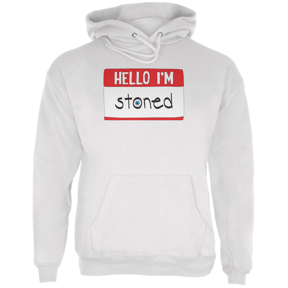 Halloween Hello I'm Stoned Mens Hoodie Men's Hoodies Old Glory LG White 