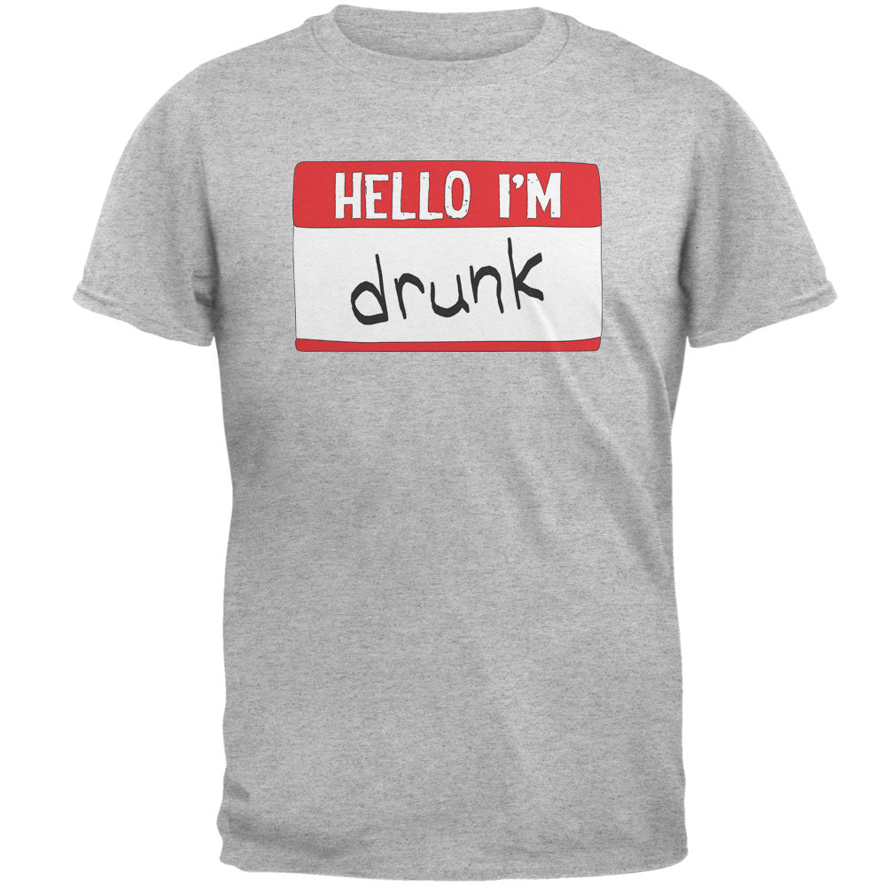 Halloween Hello I'm Drunk Mens T Shirt Men's T-Shirts Old Glory 2XL Heather 