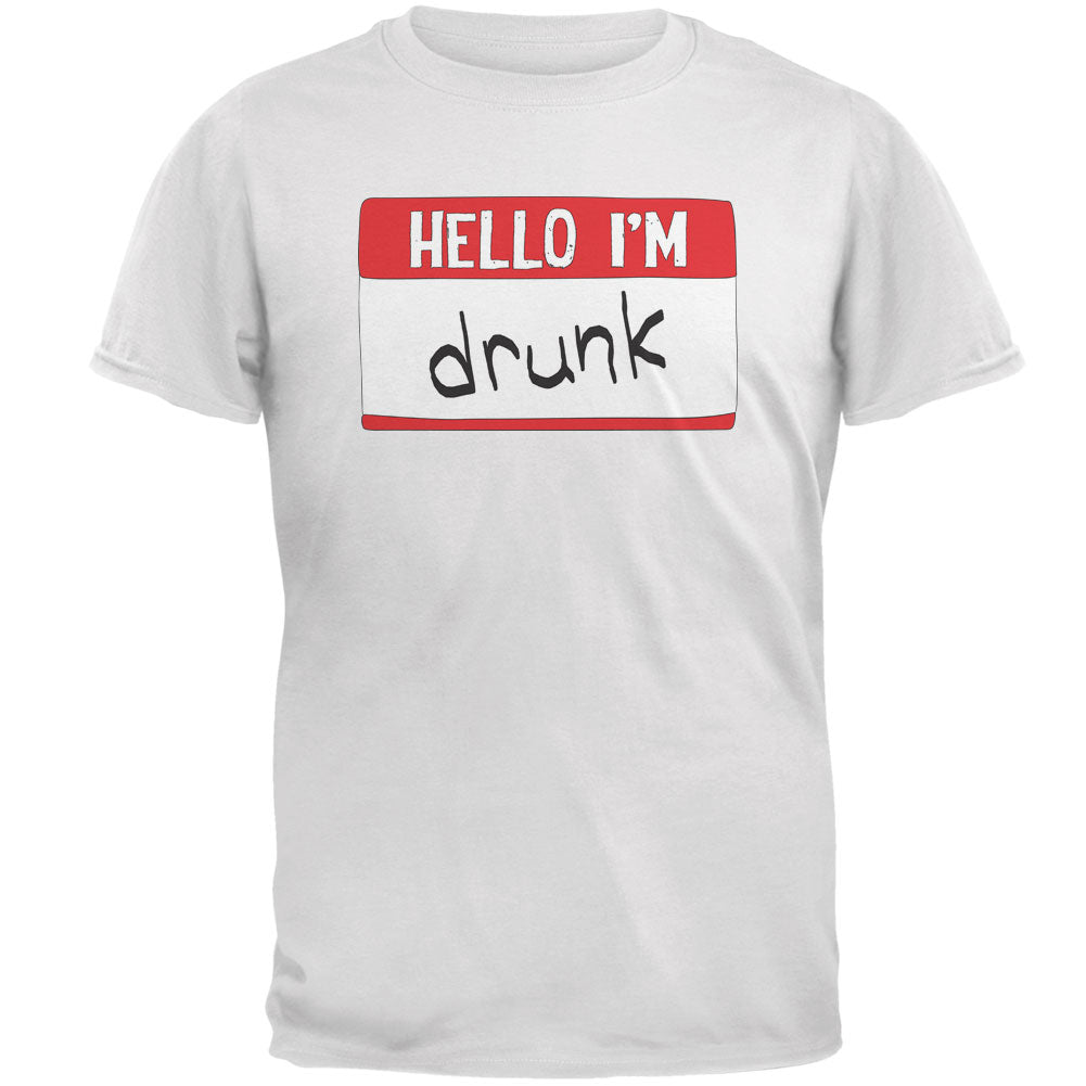 Halloween Hello I'm Drunk Mens T Shirt Men's T-Shirts Old Glory 2XL White 