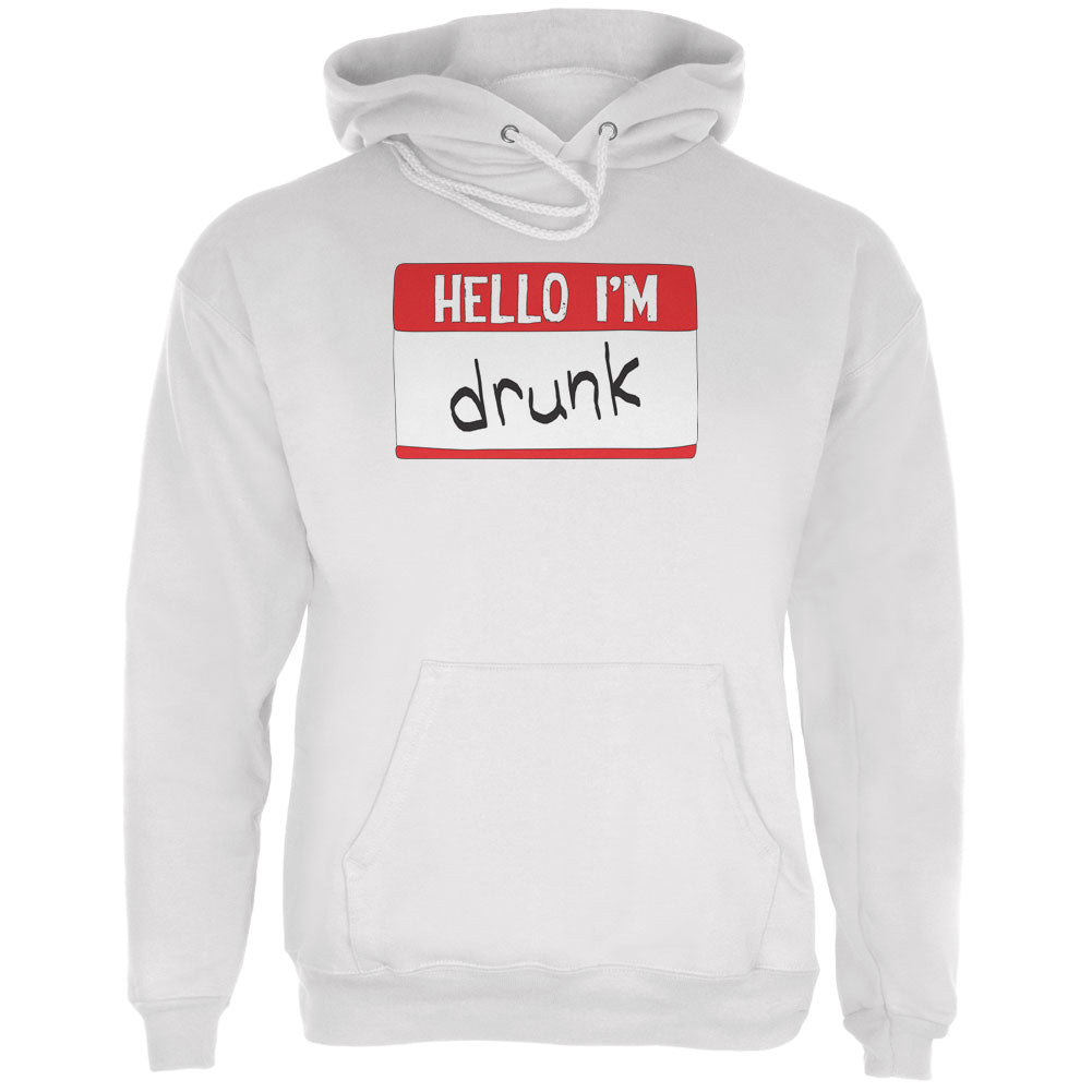 Halloween Hello I'm Drunk Mens Hoodie Men's Hoodies Old Glory LG White 