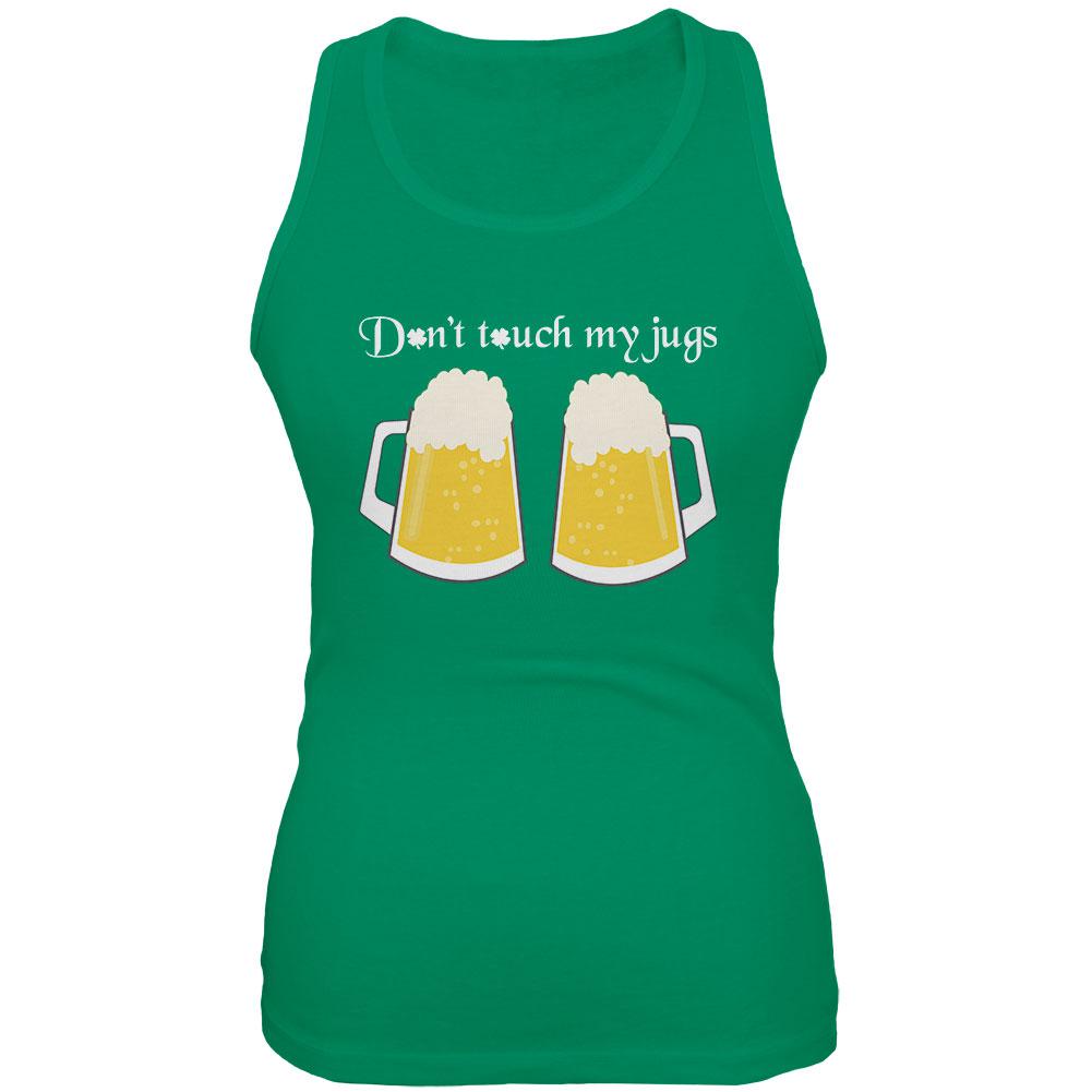 St. Patrick's Day Don't Touch My Beer Jugs Juniors Soft Tank Top Juniors Tank Tops Old Glory 2XL Kelly Green 