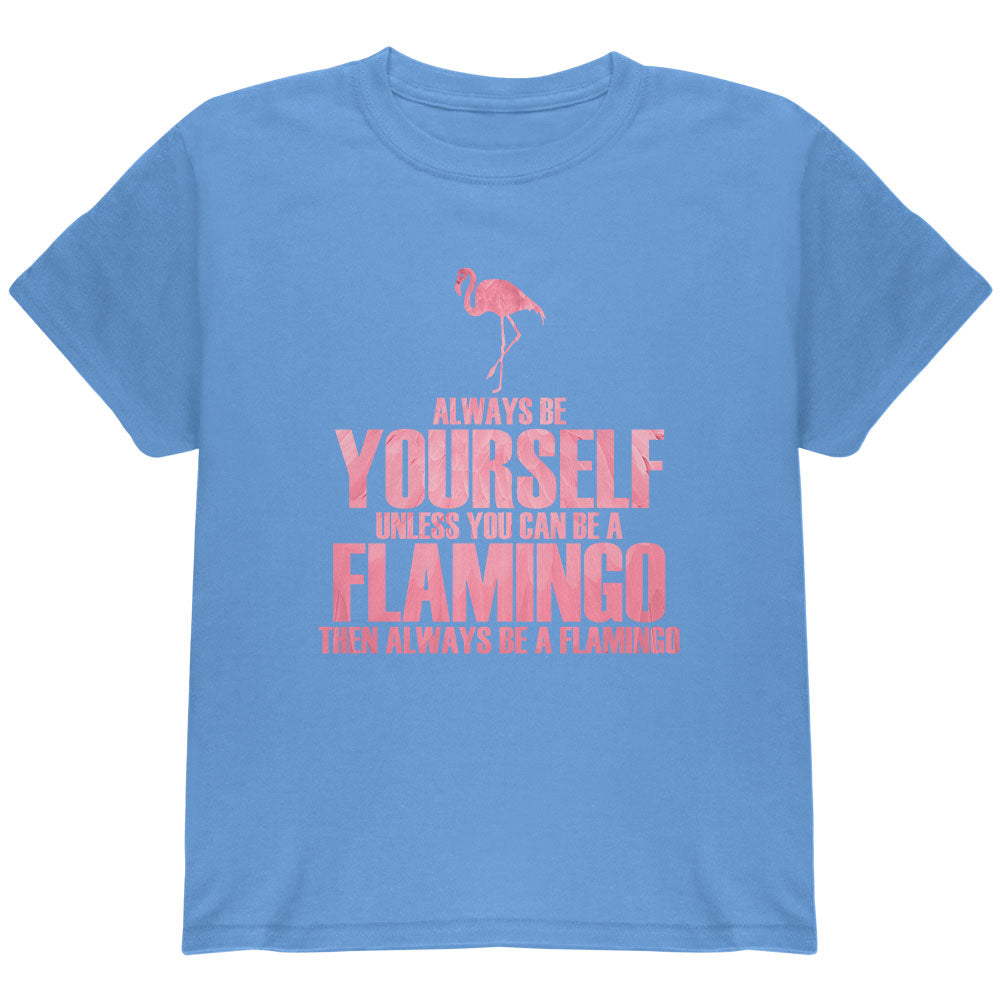 Always be Yourself Flamingo Youth T Shirt Youth T-Shirts Old Glory YMD Carolina Blue 