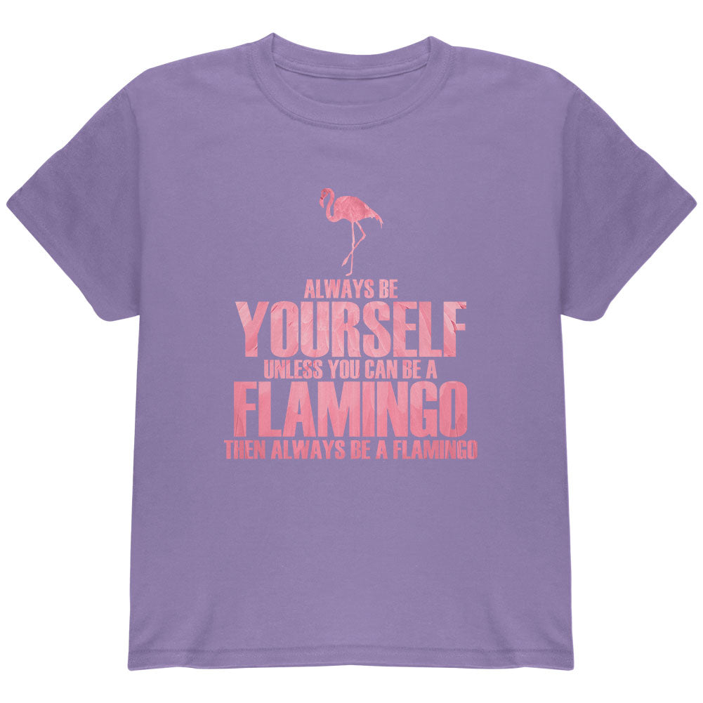 Always be Yourself Flamingo Youth T Shirt Youth T-Shirts Old Glory YLG Violet 