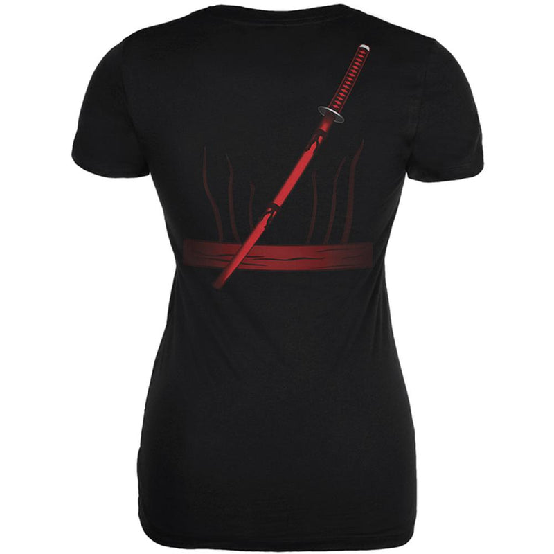 Halloween Red Clan Ninja Assassin Costume Juniors Soft T Shirt Juniors T-Shirts Old Glory   