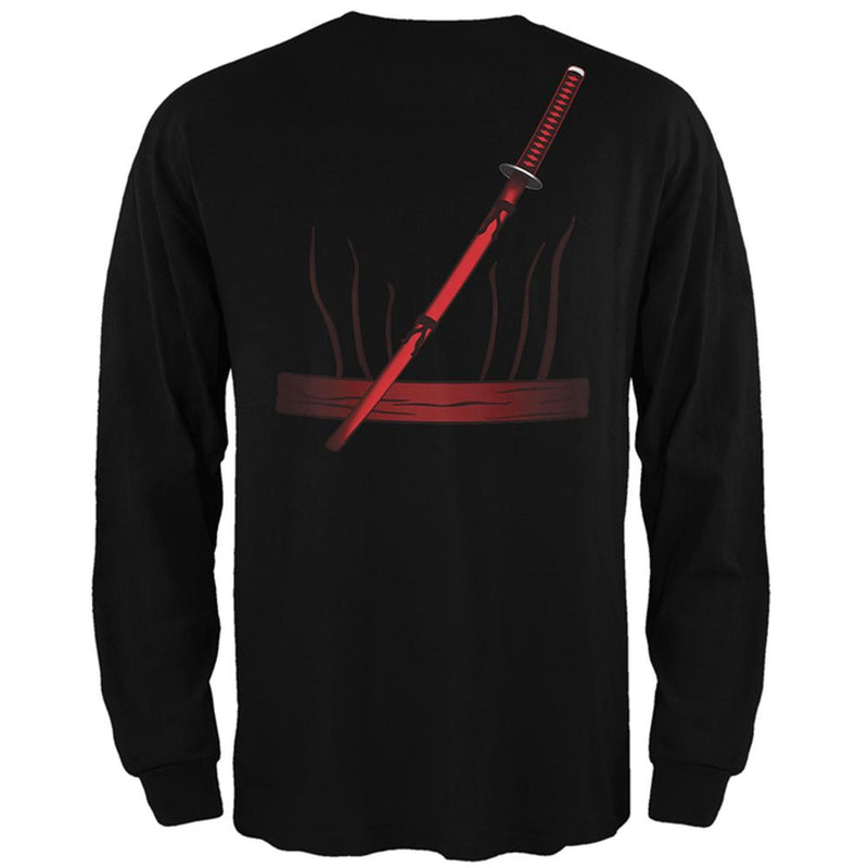 Halloween Red Clan Ninja Assassin Costume Mens Long Sleeve T Shirt Men's Long Sleeves Old Glory   