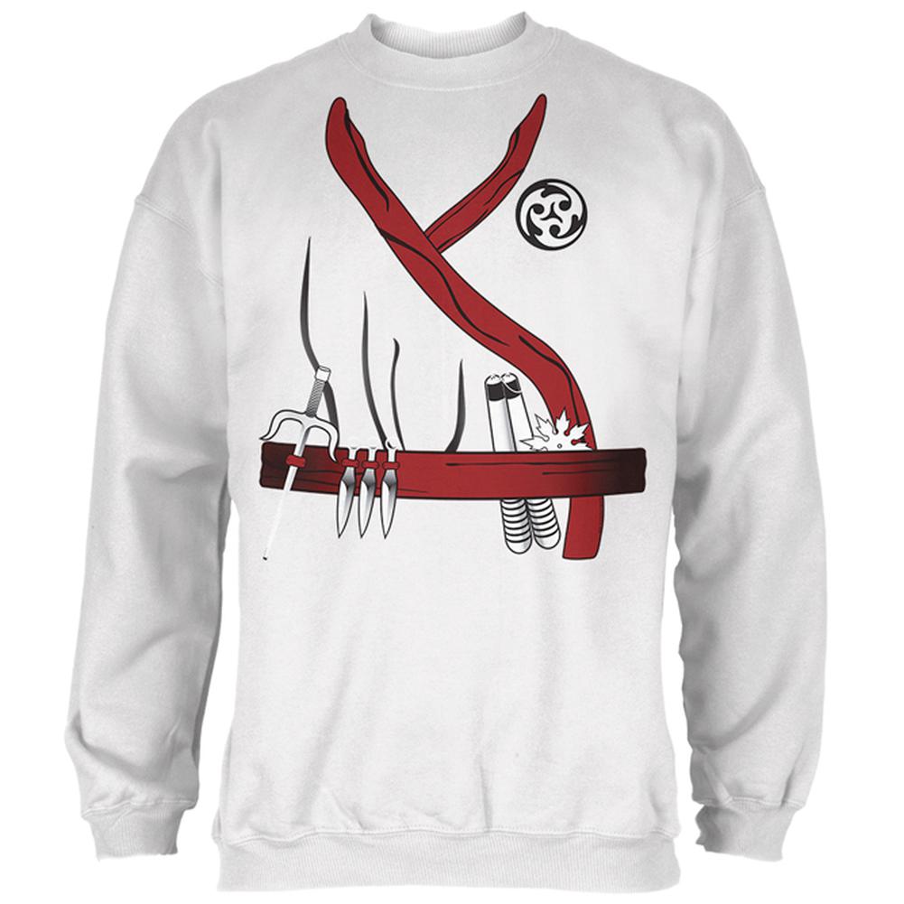 Halloween Red Clan Ninja Assassin Costume Mens Sweatshirt Men's Sweatshirts Old Glory 2XL White 