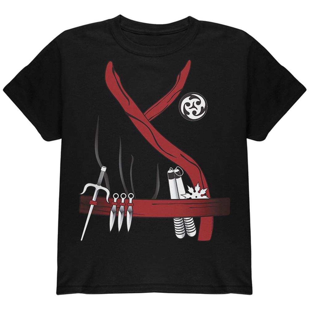 Halloween Red Clan Ninja Assassin Costume Youth T Shirt Youth T-Shirts Old Glory LG Black 