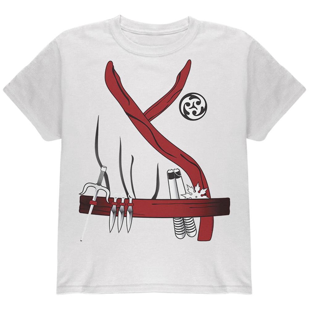 Halloween Red Clan Ninja Assassin Costume Youth T Shirt Youth T-Shirts Old Glory LG White 